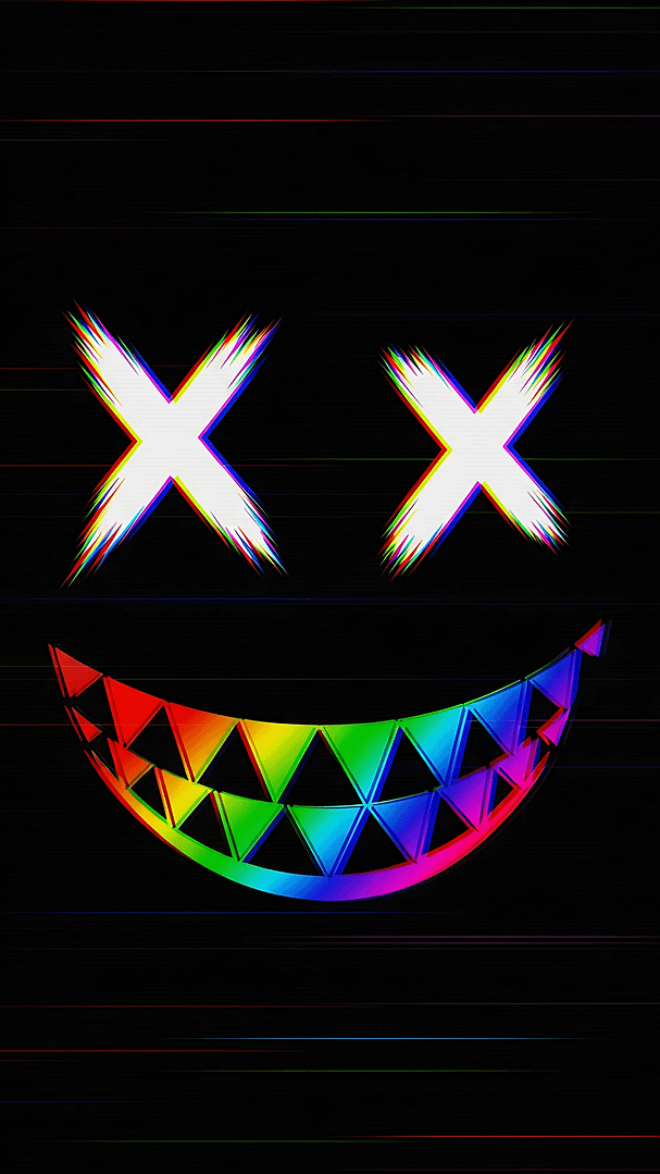 Glitch Smiley Face Wallpaper
